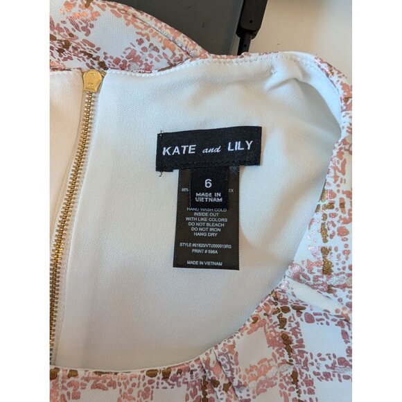 Kate & Lily Sleeveless Geometric Print Sheath Dress Size 6 Corpcore Academia - Picture 3 of 5